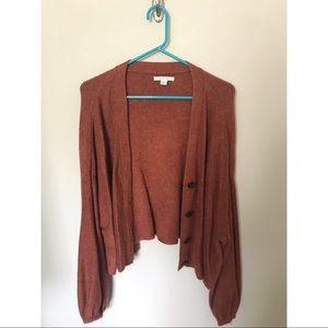 American Eagle Cropped Button-Front Cardigan